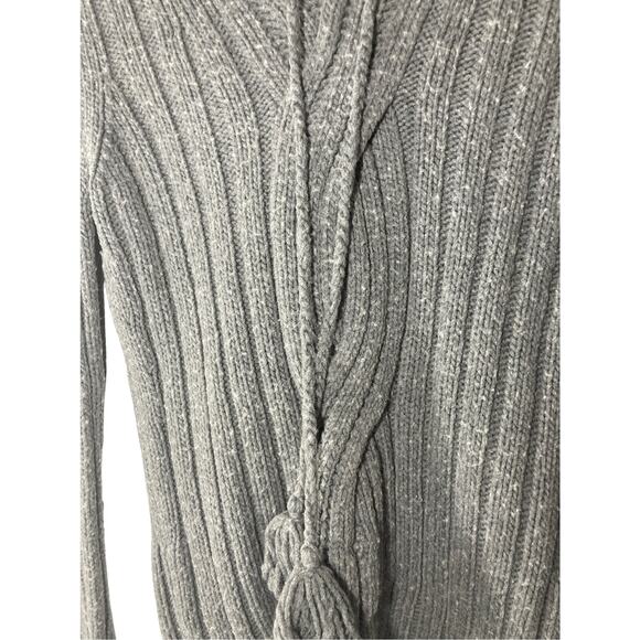 Express Women's Wool Heathered Gray Rug Carpet Patterned Texture Hoodie - Picture 2 of 5